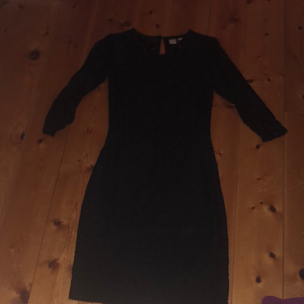Black lace mini dress